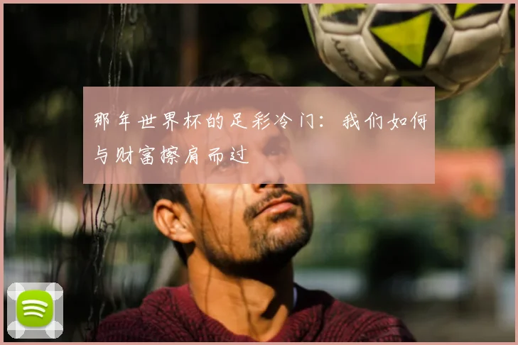 那年世界杯的足彩冷门：我们如何与财富擦肩而过